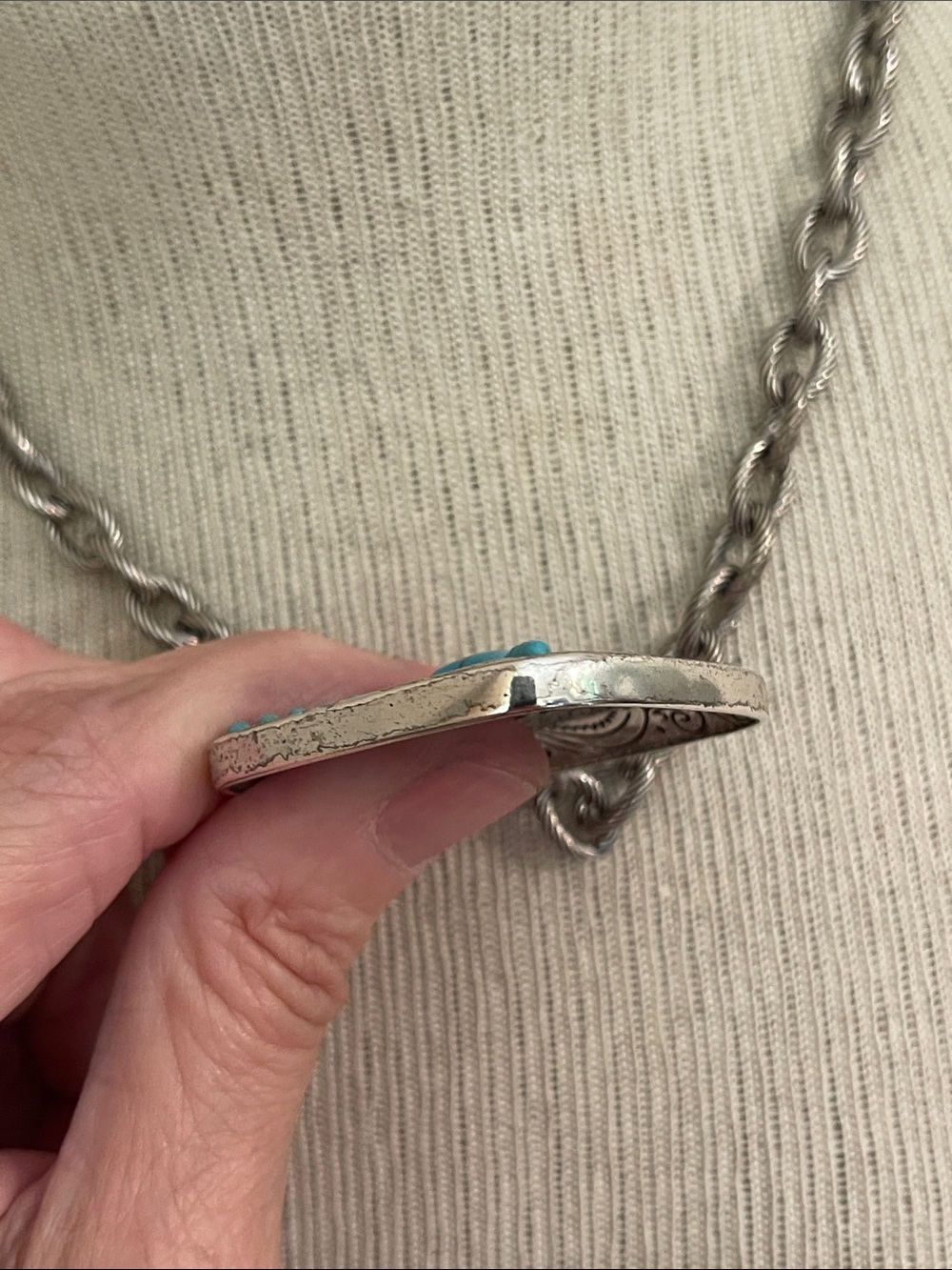Brighton Primrose Pendant Necklace Silver-Turquoise - Picture 10 of 16